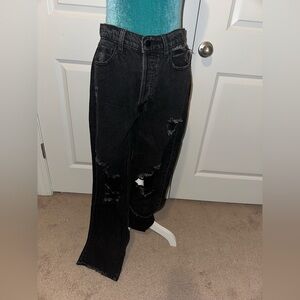 Black/Gray distressed baggy jeans 👖✨